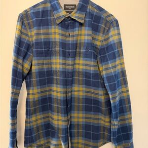 Bonobos Men's Blue and Yellow Flannel Plaid Shirt
